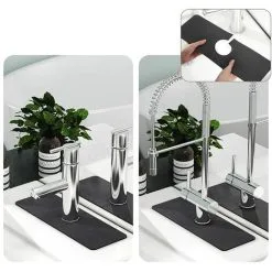 TUMALAGIA Silicone Faucet Mat, For Diatomaceous Earth Faucet, Quick Dry, Kitchen Sink, Splash Guard, For Kitchen, Bathroom, Bathroom Tools (Grey) -Kitchen Sink Shop 89795538 4