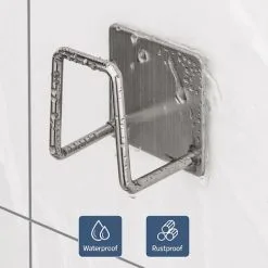 Set Of 2 Self Adhesive Sponge Holder Hooks For Kitchen Sink With 2 Clear Adhesive Hooks No Drilling MODOU -Kitchen Sink Shop 89806709 3