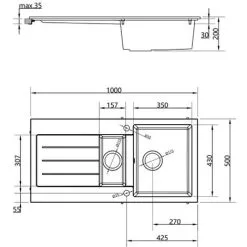 Liquida ELL15WH 1.5 Bowl Reversible Inset White Kitchen Sink & Basket Waste 8 Liquida ELL15WH 1.5 Bowl Reversible Inset White Kitchen Sink & Basket Waste -Kitchen Sink Shop 91258227 4