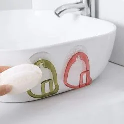 FUHUIDATRADING Sponge Holder With Strong Suction Cup 2 Pieces Kitchen Sink Sponge Holder Kitchen Sink Sponge Dish Washing Cloth Pencil Holder 7.1x10.7cm -Kitchen Sink Shop 92864130 3