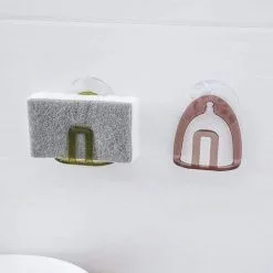 FUHUIDATRADING Sponge Holder With Strong Suction Cup 2 Pieces Kitchen Sink Sponge Holder Kitchen Sink Sponge Dish Washing Cloth Pencil Holder 7.1x10.7cm -Kitchen Sink Shop 92864130 5