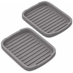 XINUY Silicone Sponge Holder - Soap Dish - 13.59CM (Gray) - Set -2pcs