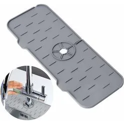 XINUY Silicone Faucet Mat Gray Kitchen Sink Mat 37140.6cm -Kitchen Sink Shop 93514234 5