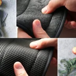 XINUY Kitchen Faucet Sink Mat, Original Design, Black Microfiber Fabric, Machine Washable Absorbent Sink Mat, Original Splash Guard And Drip Catcher (Black) -Kitchen Sink Shop 93516575 3