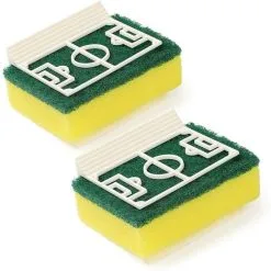 XINUY Set Of 2 Kitchen Football Pitch Shaped Dishwashing Sponge Holder - Cute And Fun Small Plastic Scrubbing Sponge Holder