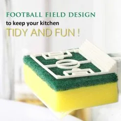 XINUY Set Of 2 Kitchen Football Pitch Shaped Dishwashing Sponge Holder - Cute And Fun Small Plastic Scrubbing Sponge Holder -Kitchen Sink Shop 94157133 3