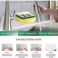 XINUY Set Of 2 Kitchen Football Pitch Shaped Dishwashing Sponge Holder - Cute And Fun Small Plastic Scrubbing Sponge Holder -Kitchen Sink Shop 94157133 4