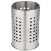 TUMALAGIA 1 PC Stainless Steel Cutlery Drainer Cylindrical Kitchen Utensil Holder Rustproof Dish Drain Basket For Storing Cutlery Chopsticks Spoon(Silver)
