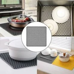 TUMALAGIA 34.534.5CM Silicone Sink Liner Foldable Non Slip Sink Mat Sink Mat Protection For Kitchen Sink Sink Mat For Kitchen Sink -Kitchen Sink Shop 94628265 3