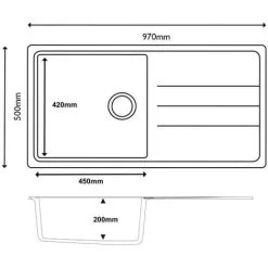 Franke Junos JSD611-97CB 1.0 Bowl Tectonite Reversible Inset Black Kitchen Sink -Kitchen Sink Shop 95486808 4
