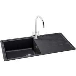 Franke Junos JSD611-97CB 1.0 Bowl Tectonite Reversible Inset Black Kitchen Sink -Kitchen Sink Shop 95486808 5