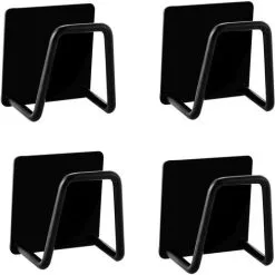 XINUY 4 Pieces Sponge Holder, Self Adhesive Sponge Holder, Waterproof Stainless Steel Sponge Holder, For Sponges, Brush, Pot Lid, Dish Towel