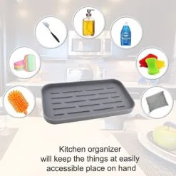 EINEMGELD Sponge Holder - Kitchen Sink Organizer Silicone Tray For Sponge, Soap Dispenser And Other Dish Accessories -Kitchen Sink Shop 97380070 5