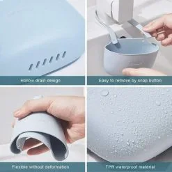 MEZHENG Kitchen Sink Sponge Holder, Sponge Holder Kitchen Sink Organizer Sponge Holder Sink Basket Kitchen Sink Organizer For Kitchen Utensils Holder -Kitchen Sink Shop 97455493 3