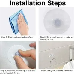 MEZHENG STAINLESS STEEL Kitchen Sponge Holder, Stainless Steel Sponge Holder Firm Suction Cup Bath Sponge Holder For Dishcloth, Sink Lid, 4 Soap Pack -Kitchen Sink Shop 97456374 5