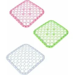 GTA 3 Pieces Ideal Sink Pad Plastic Sink Protective Pad Hanging Sink Bottom Sink Fruit And Vegetable Drainage Pad White Green Pink 2626cm